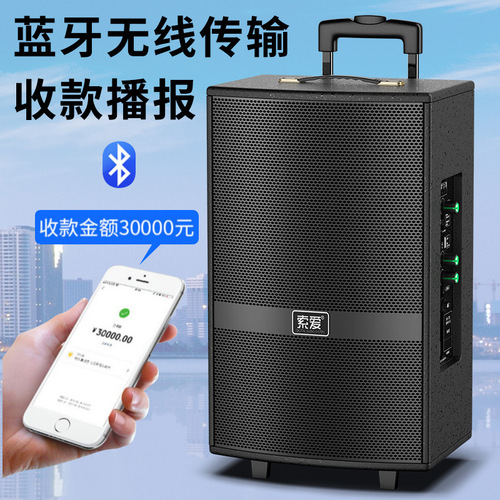 Sony Ericsson F36 Square Dance Speaker Outdoor Performance K Song and Dance 15-inch Mobile Trolley Bluetooth Speaker with Microphone