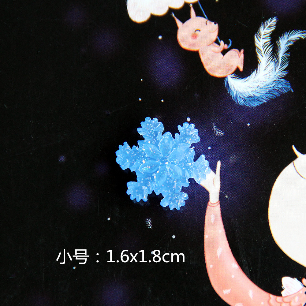 NUEVA resina Glitter translúcido copo de nieve accesorios DIY joyería accesorios para el cabello teléfono móvil Shell zapatos y accesorios de vestir transfronteriza Venta caliente