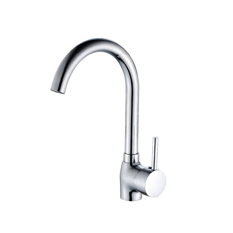 Grifo de cocina de cobre de tres vías con válvula mezcladora para fregadero, caño para agua fría y caliente.