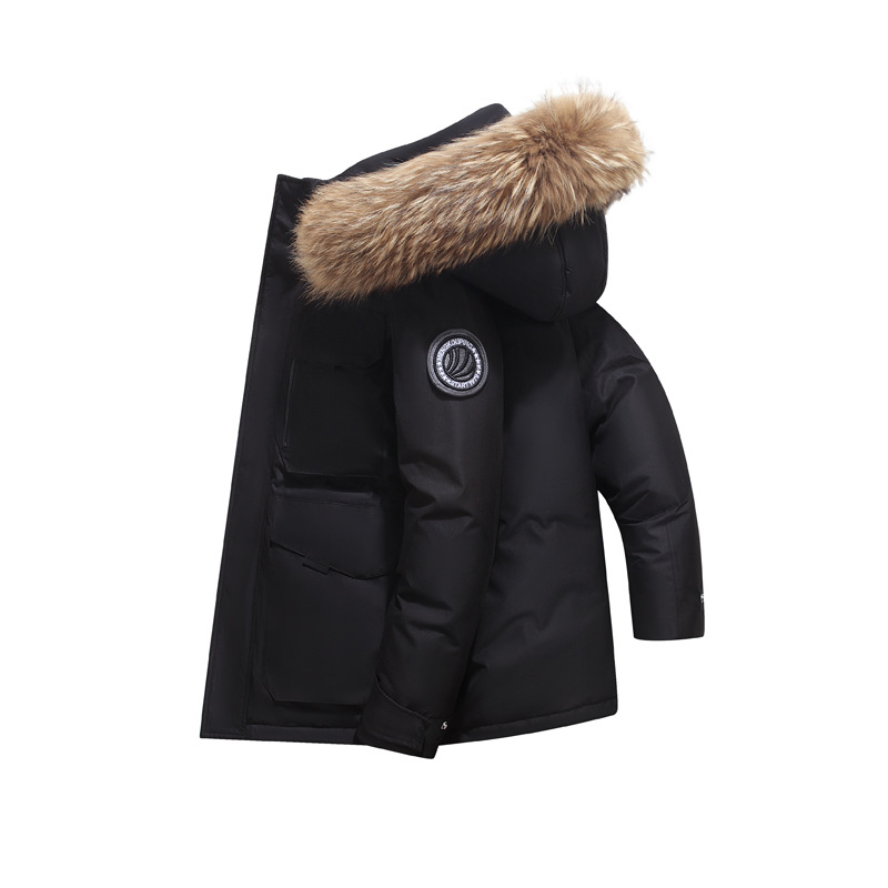 High quality outdoor duck jacket with light couple style down jacket, unisex style, big fur collar, hot selling_voghion.com