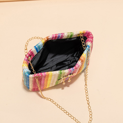 Fashion Trend Colorful Single Shoulder Chain Tote Bag  New Style Versatile Cross-border Niche Cute Women's Bag Wholesale
