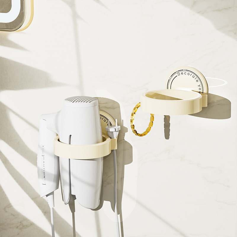 Hair Dryer Rack Without Punching Wall-mounted Hair Dryer Holder Bathroom Hair Dryer Rack Bathroom Hair Dryer Storage Rack