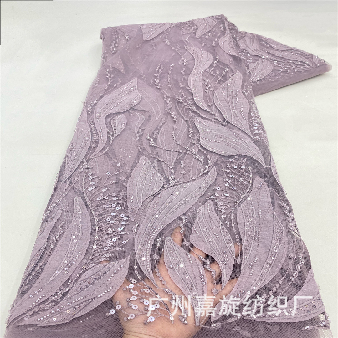 Nuevas calcomanías simétricas bordadas de encaje tela bordada vestido de moda tela de vestido de boda encaje