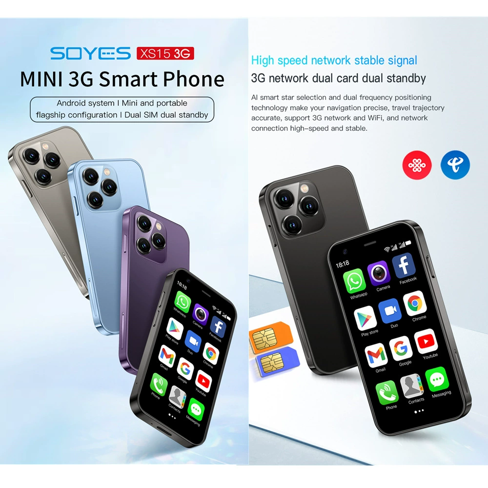 Трансграничный мини-смартфон Soyes XS15 на иностранном языке с поддержкой Android и двух сетей 3G. Приложение Google.