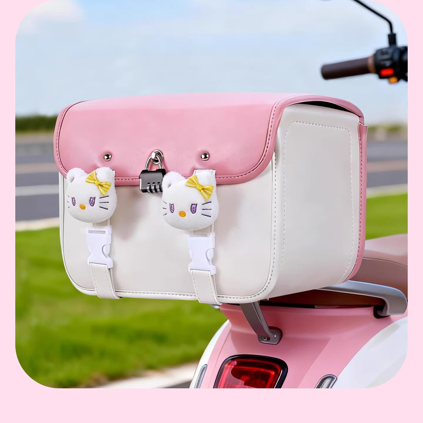 Large-Capacity Waterproof Rear Bag for Electric Vehicles, Motorcycle Backrest Storage, Trunk Storage for Electric Scooters, Helmet Storage