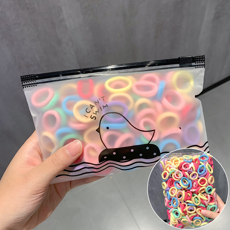 El anillo de la toalla del pelo de la banda del pelo del pulgar no lastima el pelo banda de goma elástica alta accesorios lindos para el cabello cuerda de pelo pequeña para niñas