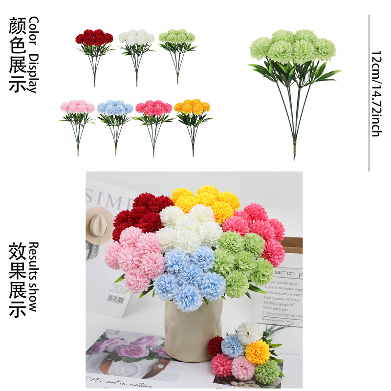 家居装饰花婚庆仿真花蒲公英风信子塑料花布景假花绣球花乒乓球菊|undefined