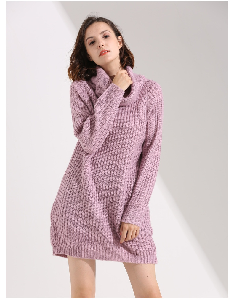 Autumn Winter Women Clothing Sweater Sweater Women Long Sleeve High-Necked All-Matching Solid Color Pullover Bottoming Shirt Women Sweater