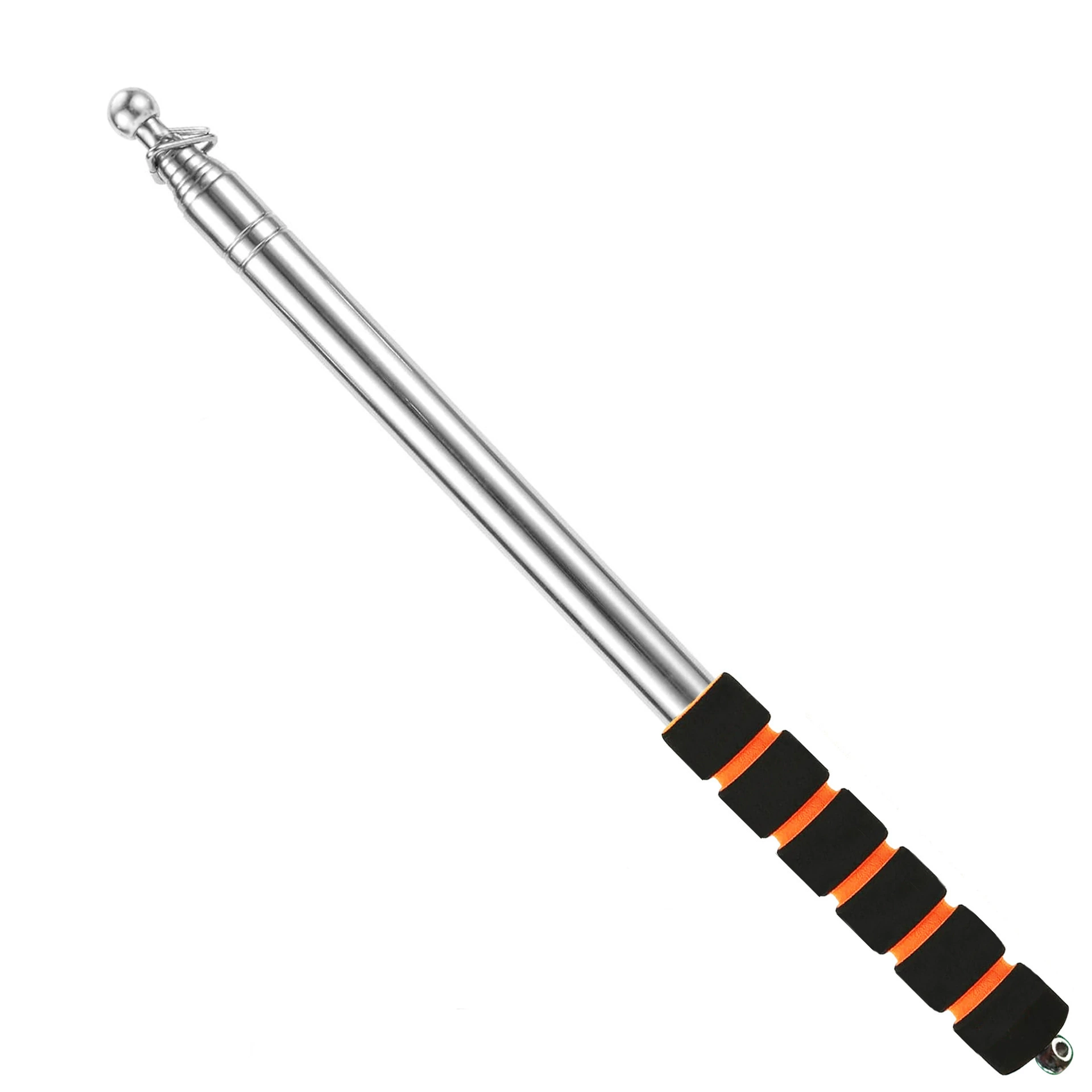 Telescopic bold flagpole hand-crank flagpole stainless steel telescopic teaching whip black telescopic full set of snap buckle Anhui factory