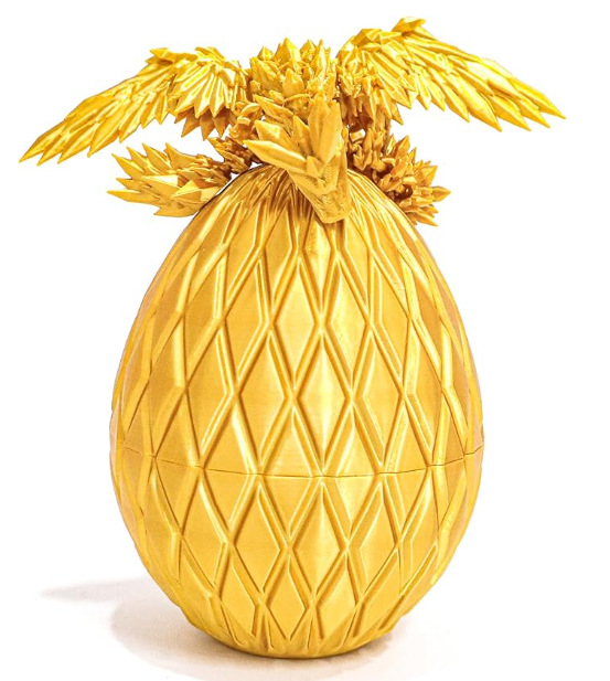 다이아몬드 모양의 용알 날아다니는 용, 금빛 13cm 달걀 + 22.5cm 날아다니는 용