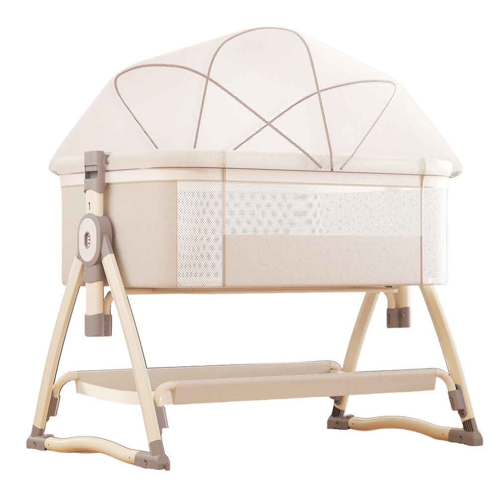 Cama de bebé móvil multifuncional cama de cuna plegable para recién nacidos mesa de pañales portátil empalmado cama grande cama de bebé