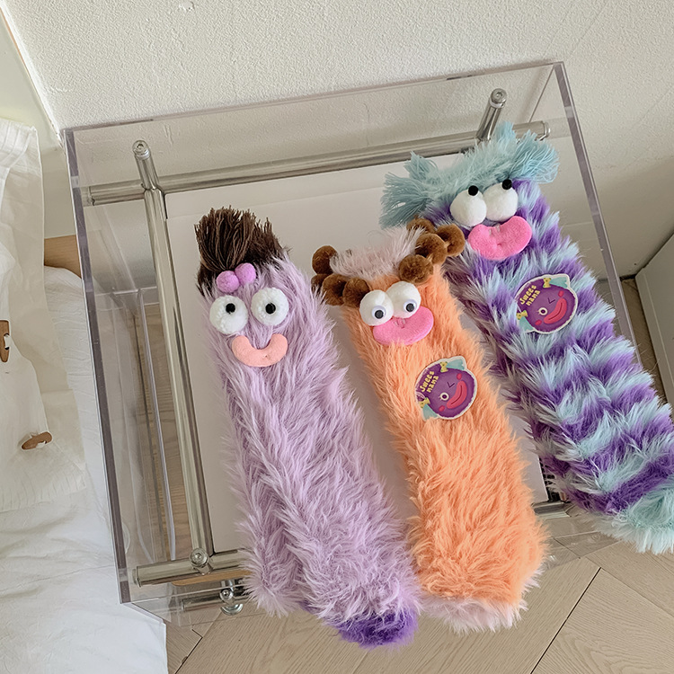 Title 6, Calcetines de lana coralina para mujer, calceti...