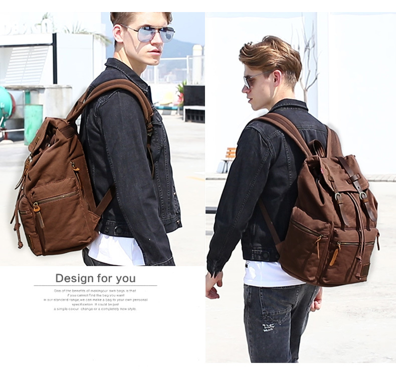 Amazon Best-Selling Vintage Double Shoulder Backpack Men's Laptop Travel Bag Trendy Fashion Unisex Backpack In Stock