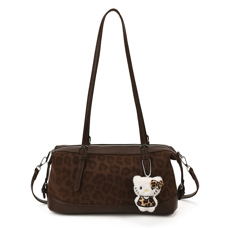 Bolsa de almohada retrógrada de leopardo bolso de mano de viaje para mujeres otoño y invierno 2025 nueva moda simple bolso de hombro axilar