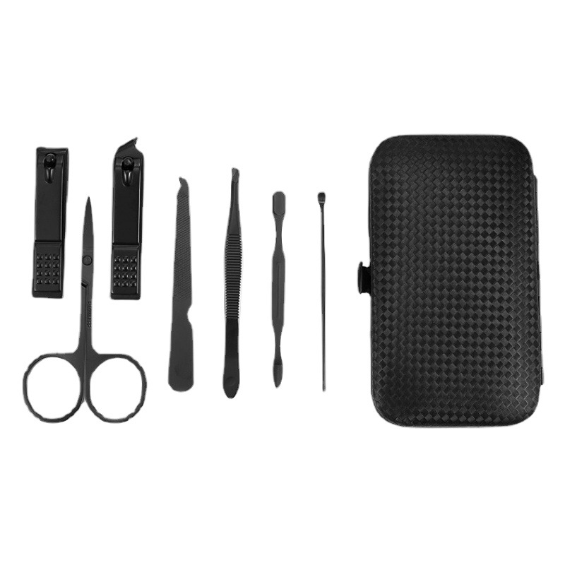 Nuevo avanzado de acero inoxidable cortaúñas traje de 7 piezas cortaúñas pedicura cuchillo herramientas de uñas conjunto completo
