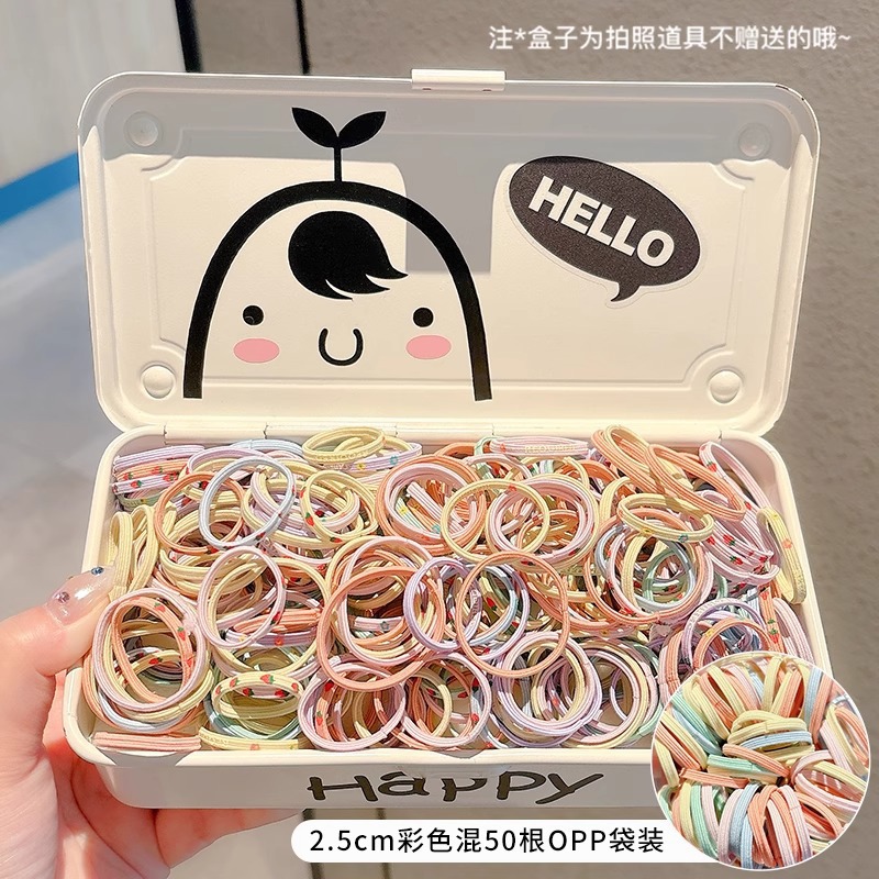 Caricatura encantadora anillo de pelo pulgar no daña el cabello de los niños correa de correa pequeña cuerda de cabello para niñas cuerda de cabello