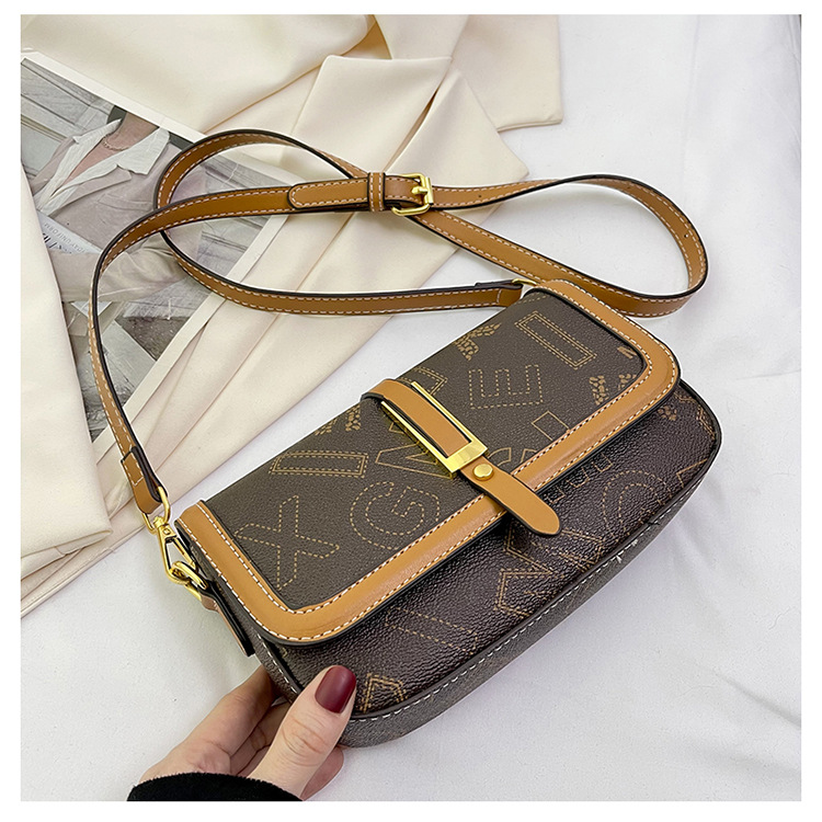 High-End-Damentasche, trendige Damentasche, modische kleine Tasche, Retro-Druck-Handtasche, Umhängetasche, leichte Luxus-Umhängetasche_voghion.com