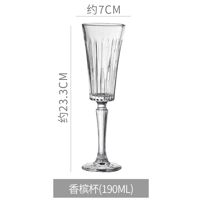 Taza francesa transparente taza de champán taza de vino vino vino taza de jugo taza de cóctel taza de relieve europea taza de pie alto