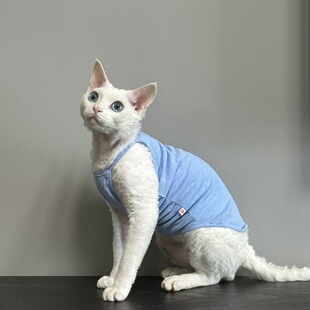 Multi-Color Optional Hairless Cat Clothes Summer Thin Breathable Bamboo Alcohol Cotton Devins Sphynx Cat Air-Conditioned Clothes