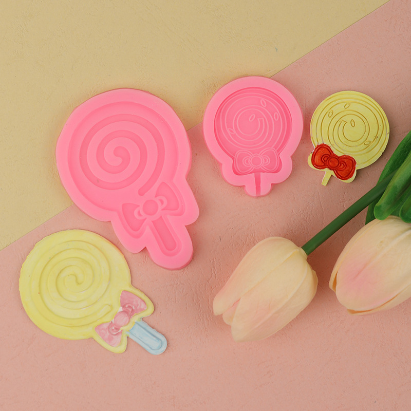 Grande y pequeño Lollipop silicona fondant cake molde para hornear DIY chocolate aromaterapia yeso decoración Accesorios