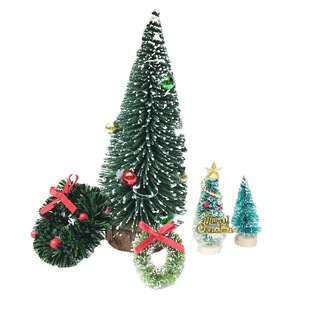 1:12 doll house diy cottage outdoor mini accessories scene photo props christmas tree pine christmas wreath