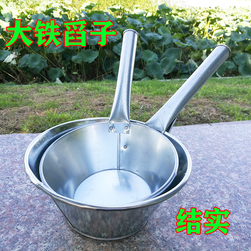 Wholesale old-fashioned thickened iron spoon household iron water spoon long handle water Spoon white iron sheet large Stainless iron shell spoon Wholesale old-fashioned thickened iron spoon household iron water spoon long handle water Spoon white iron sheet large Stainless iron shell spoon