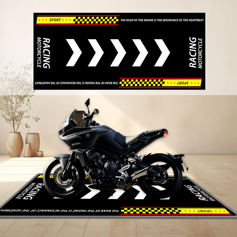 New motorcycle show floor mat, dirt-resistant, wear-resistant, easy to maintain, crystal velvet parking protection mat, cross-border hot-selling product