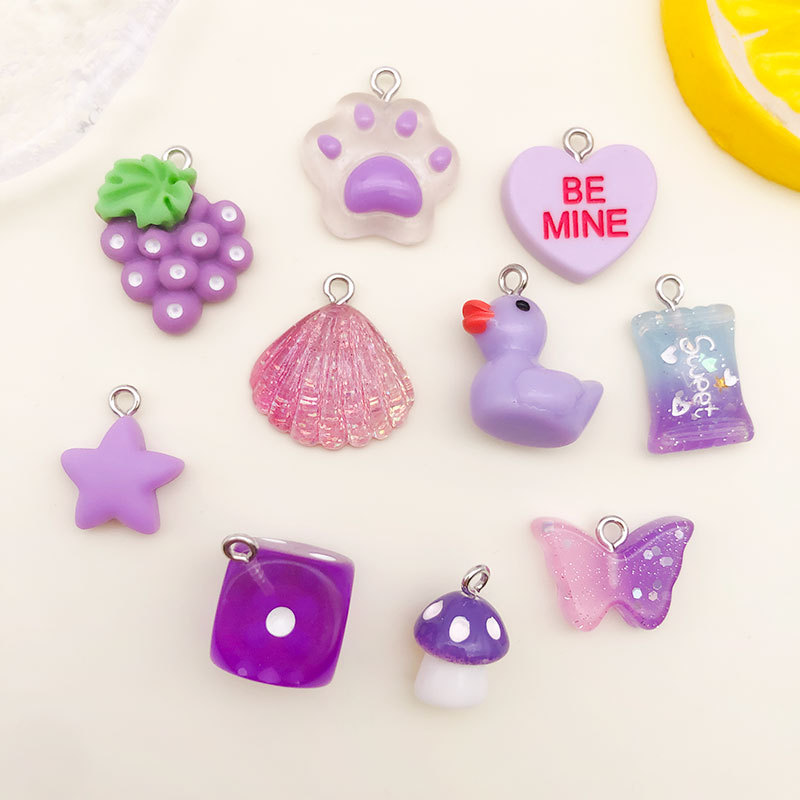 DIY Jewelry Accessories Classification 1 Piece Resin Star Heart Shape Grape Pendant
