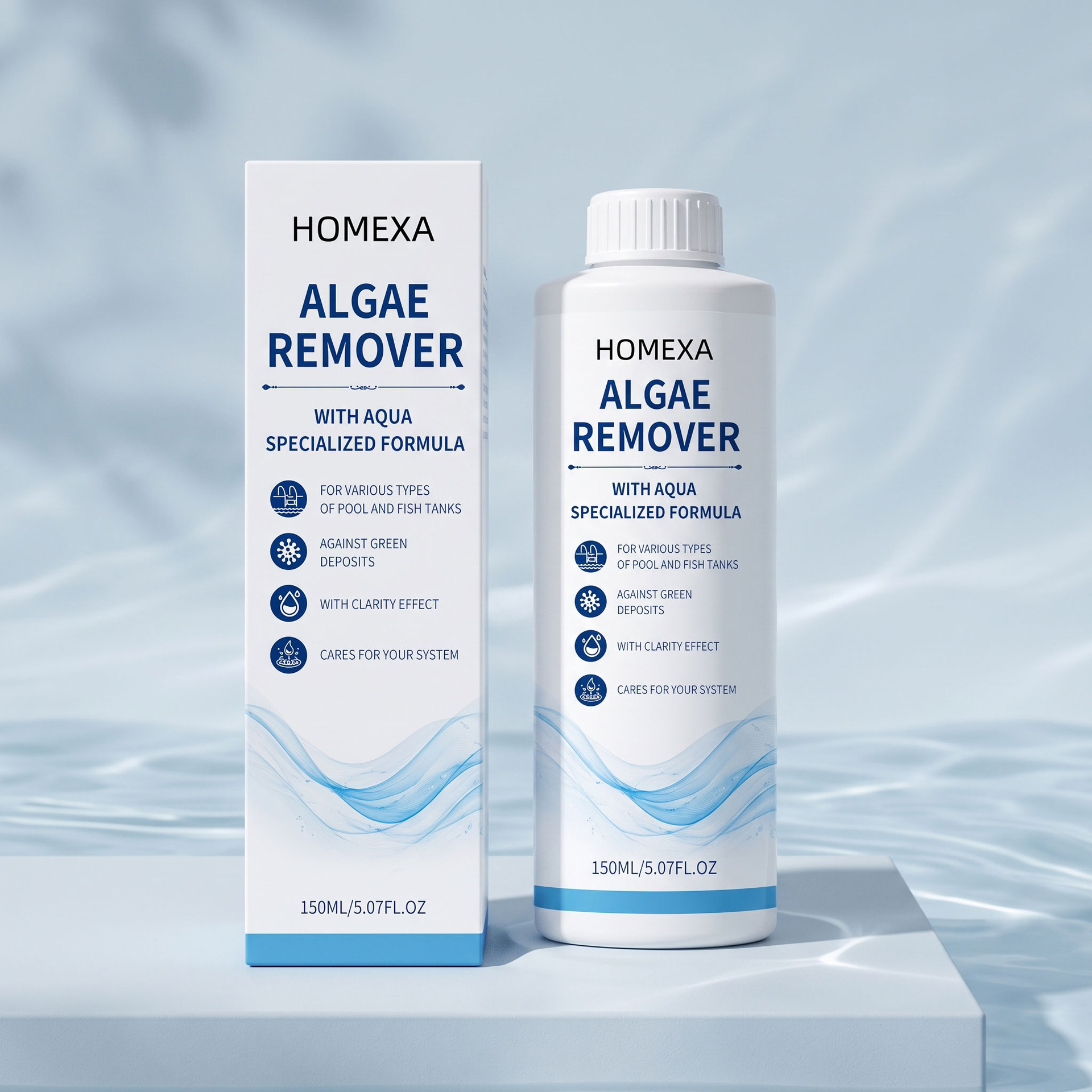 HOMEXA 除藻剂 鱼缸泳池通用青苔绿藻清洁日常便捷水质清澈养护剂