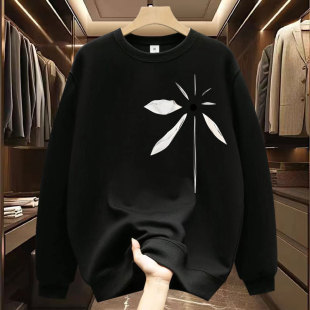 Men's Sweatshirt 2024 New Spring and Autum Trendyy American Round Neck Long-Sleeved Top Trendy Brand Casual Versatile Printed Jacket