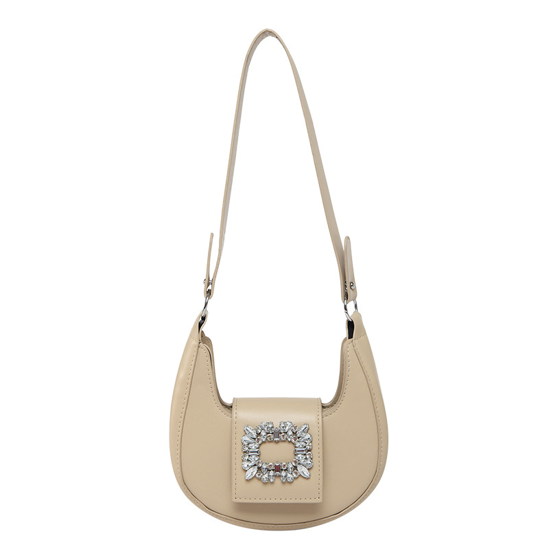 Bolso de moda para mujeres de viaje 2025 nueva moda de gran capacidad de textura media luna bolsa de moda personalidad de hombro inclinado bolso inferior