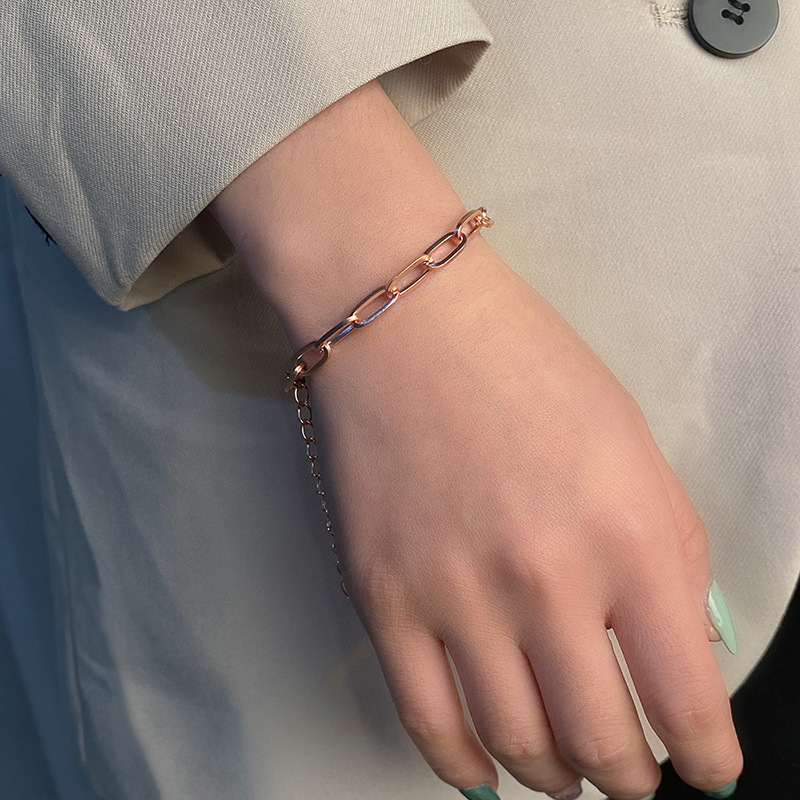 Factory Outlet Amazon Hot Hot Style Personality Joker Fashion Temperament Square Silk Cross Chain Bracelet DIY Jewelry