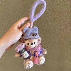 薔薇薔薇かわいいアニメ薔薇小熊バッグストラップ人形熊キーホルダー飾り親友誕生日プレゼント
