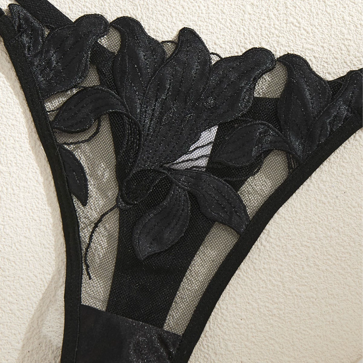 Панчло Lace Embroidered Bra & Thong Set, Floral Design, Women's Sexy Lingerie, Sizes S–XL