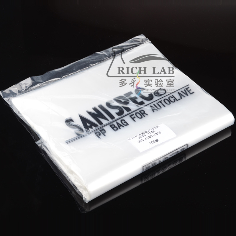 进口PP塑料消毒采样袋 ASONE可高温高压灭菌袋280*380mm 100片/袋