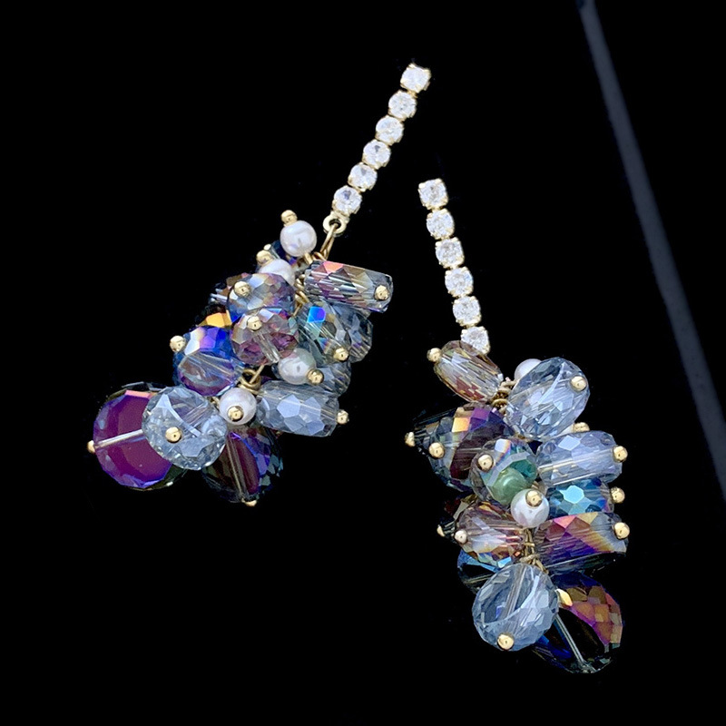 1 Paire Dame Fruit Incruster Le Cuivre Cristal Artificiel Boucles D'oreilles display picture 7