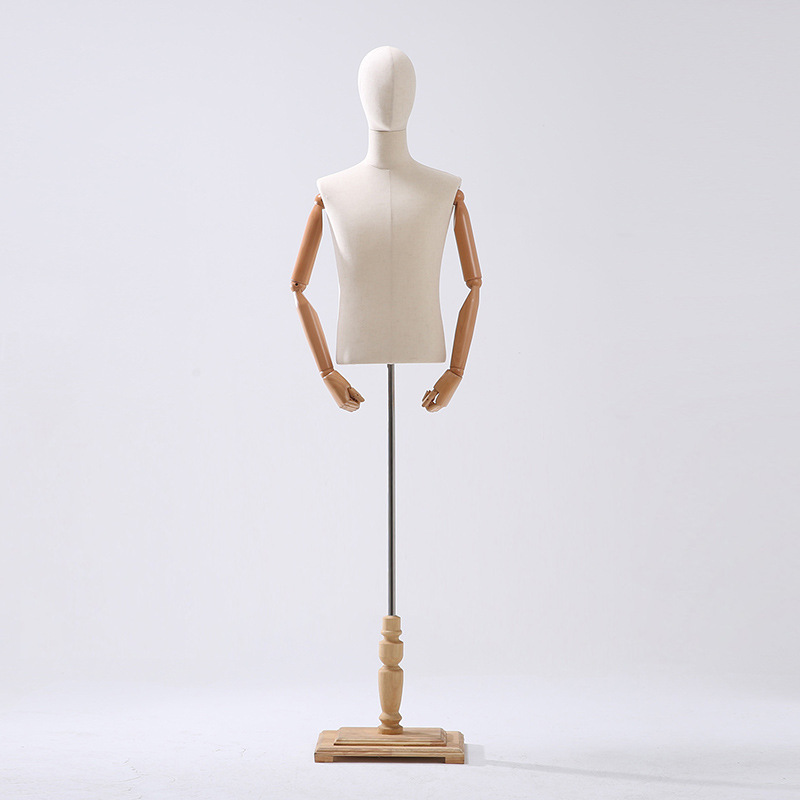 Tienda de ropa modelo masculino de madera sólida modelo adulto accesorios tienda de ropa estante de exhibición de plataforma de sopa estante de modelo