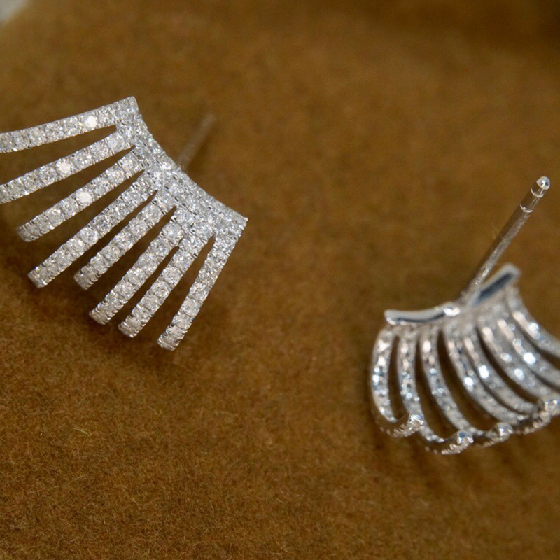 Copper Material Solid Color Pattern 1 Pair Simple Style Classic Style Solid Color Inlay Copper Zircon Ear Studs
