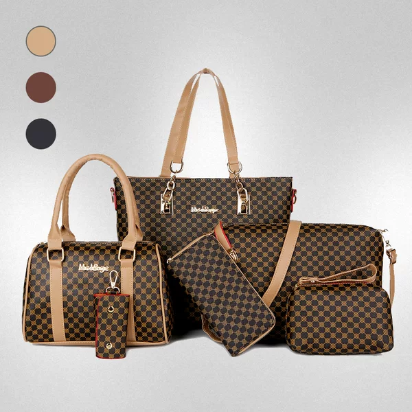 Women's Bag New European and American Foreign Trade Trendy Bag Six-piece Set Fashion Printed All-match Shoulder Crossbody Bag Small Handbag