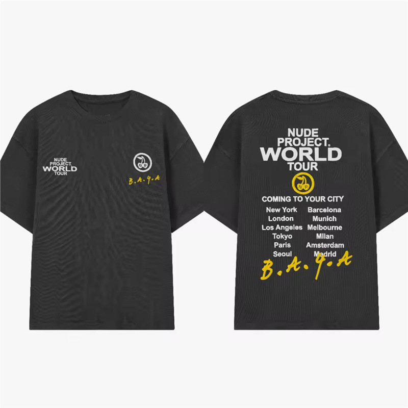 Nude Project World Tour T-shirt B.A.Y.A Graphic Black