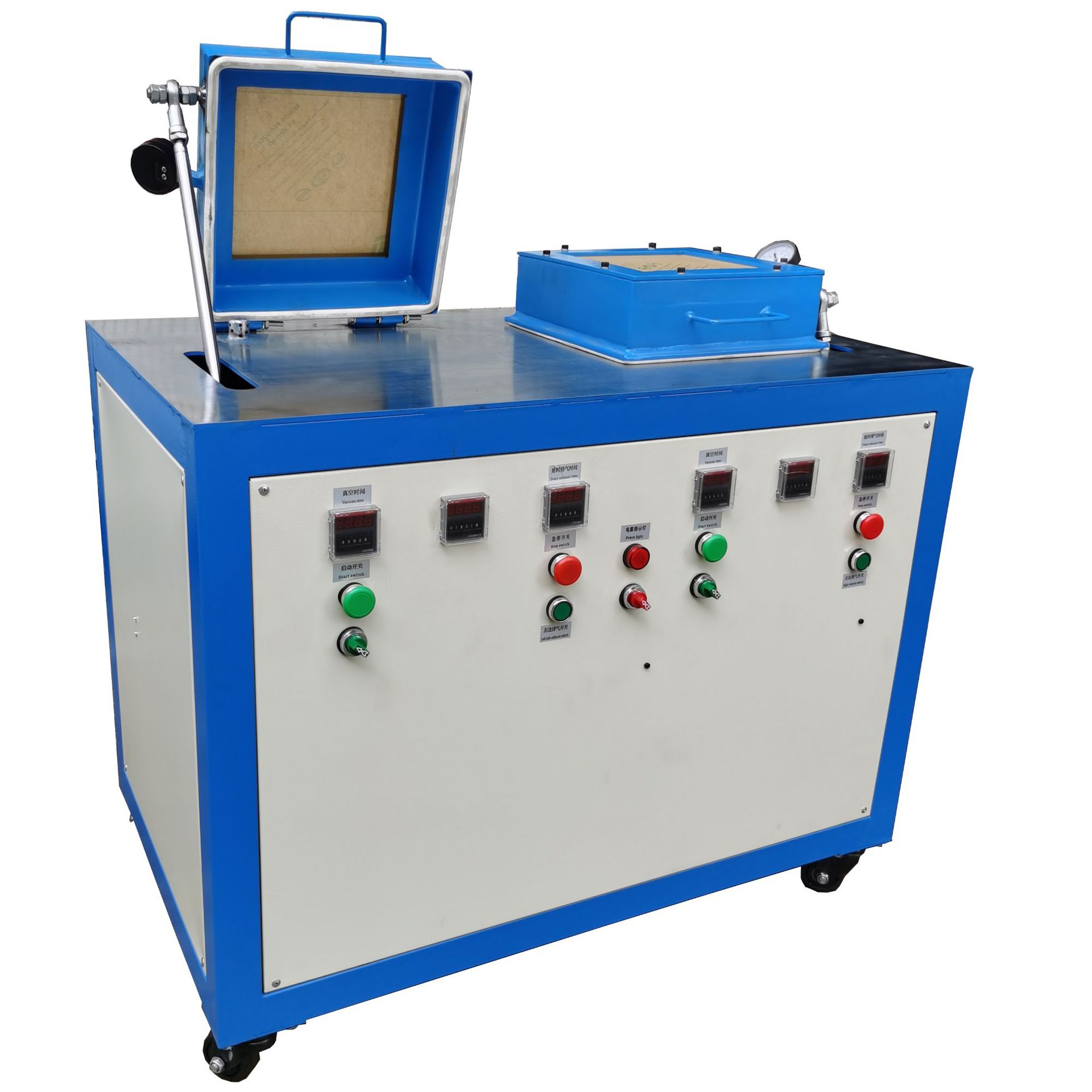 供应真空机小型脱泡用真空机双工位台式液体硅胶真空机