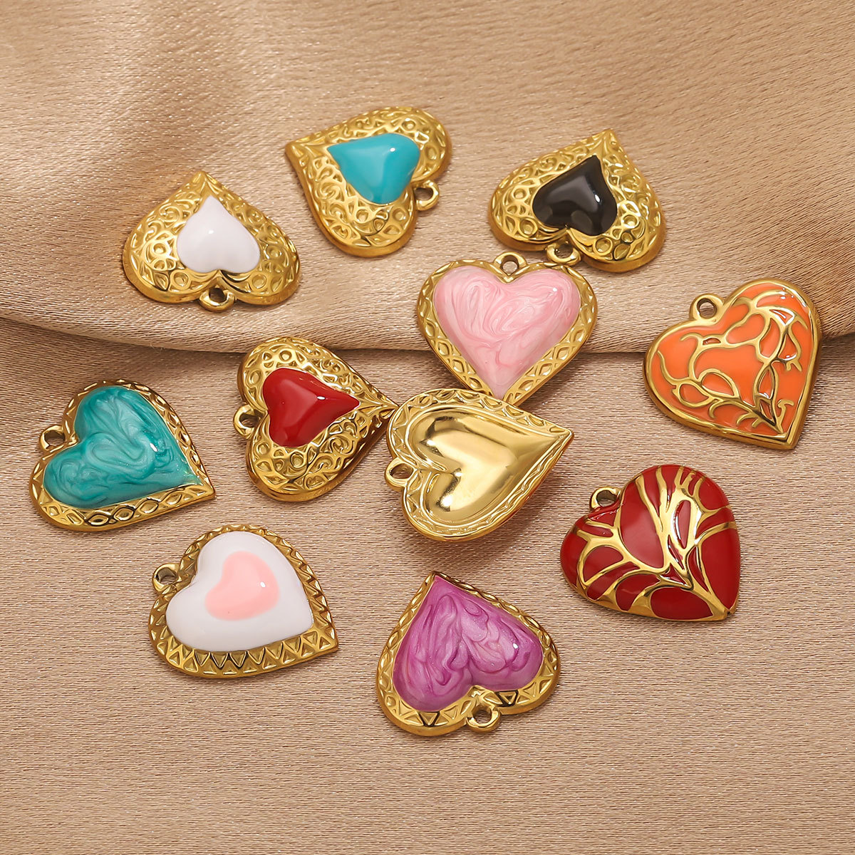 Cute Style 1 Piece 304 Stainless Steel PVD Coated Real Gold Plated Heart Shape Pendant Pendant