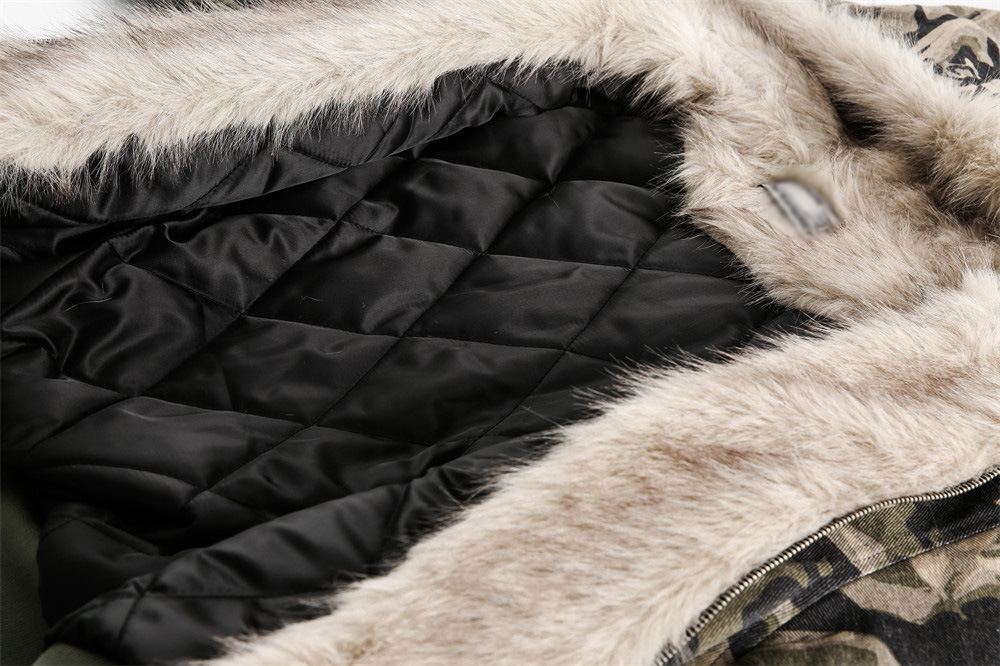 ​​Men's Winter Hooded Cotton Jacket With Fur Collar, Loose Fit Streetwear Coat With Decorative Pockets, Denim Style For Casual Wear​​_viptrois.com