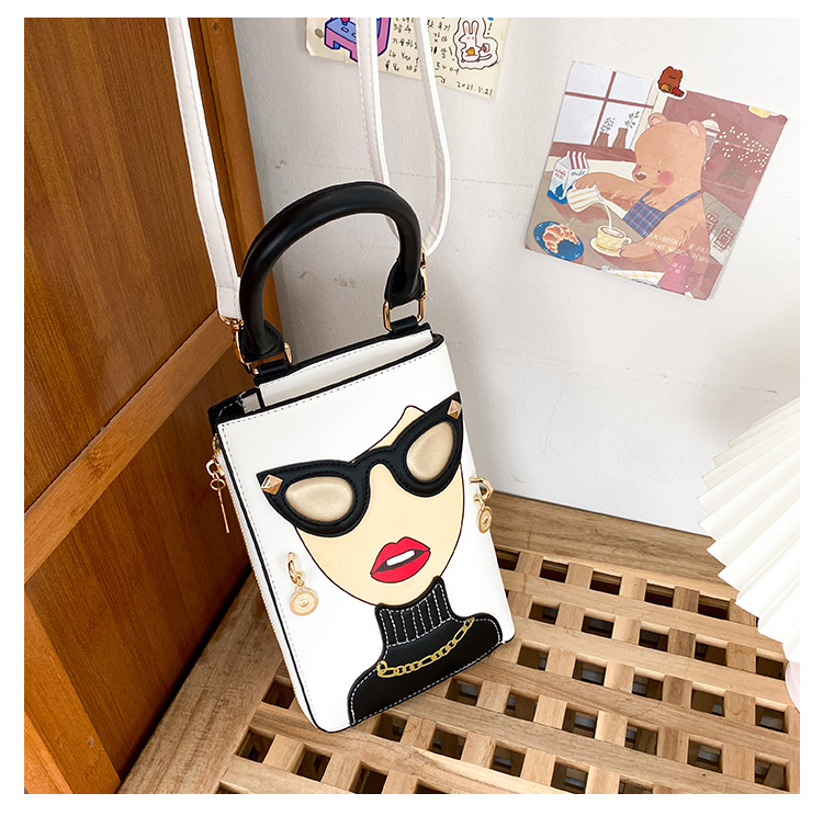 345g Weight Cotton Lining Material Sewing Thread Fashion Element Zipper Closure Type Single Shoulder Strap Strap Type Crossbody Bag Bags Type Casual, Shopping Occasion Pu Leather Material Human Pattern All Seasons Season Women's Gender Streetwear Style Square Shape Medium Size Women's Medium Pu Leather Human Streetwear Sewing Thread Square Zipper Crossbody Bag 41