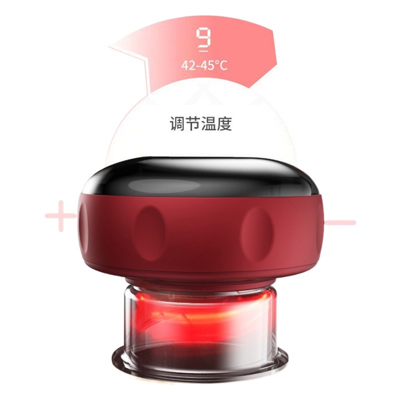 Instrumento de raspado de Ventosas de vacío inteligente respiración eléctrica calefacción Dispositivo de ventosas instrumento de masaje meridiano instrumento de raspado