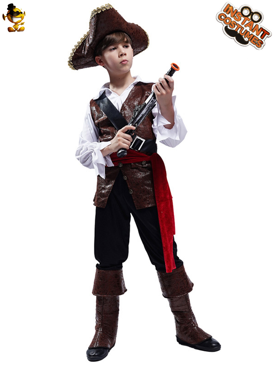 Halloween niños traje de pirata de los niños capitán pirata Cosplay carnaval fiesta etapa rendimiento traje