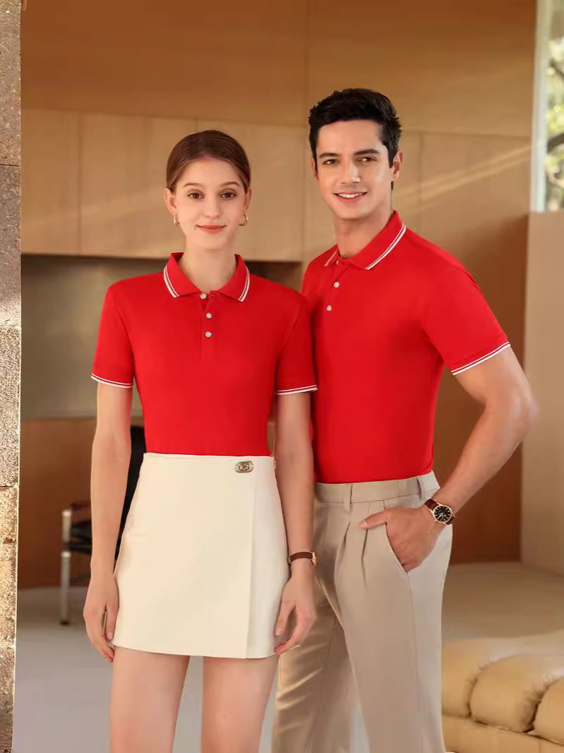 Small order advertising shirts with cool double white edges, summer turnover collar short-sleeved POLO shirts, corporate group workwear with printing