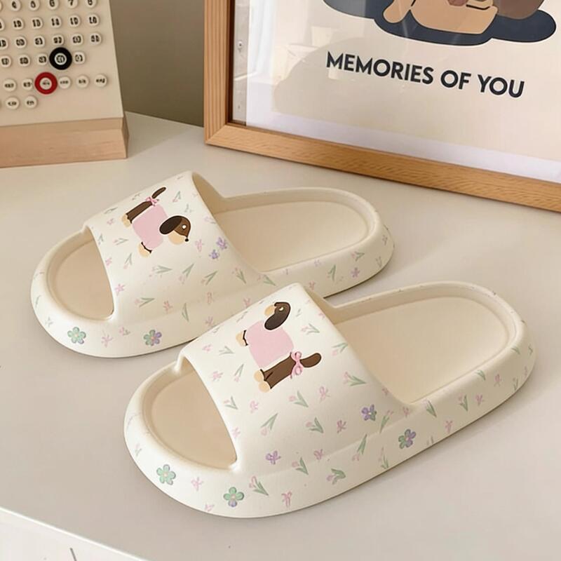 Minimalist Home-Style Printed Dachshund Dog Slippers for Women, New Spring/Summer Eva Outdoor Slippers for Dormitory Use