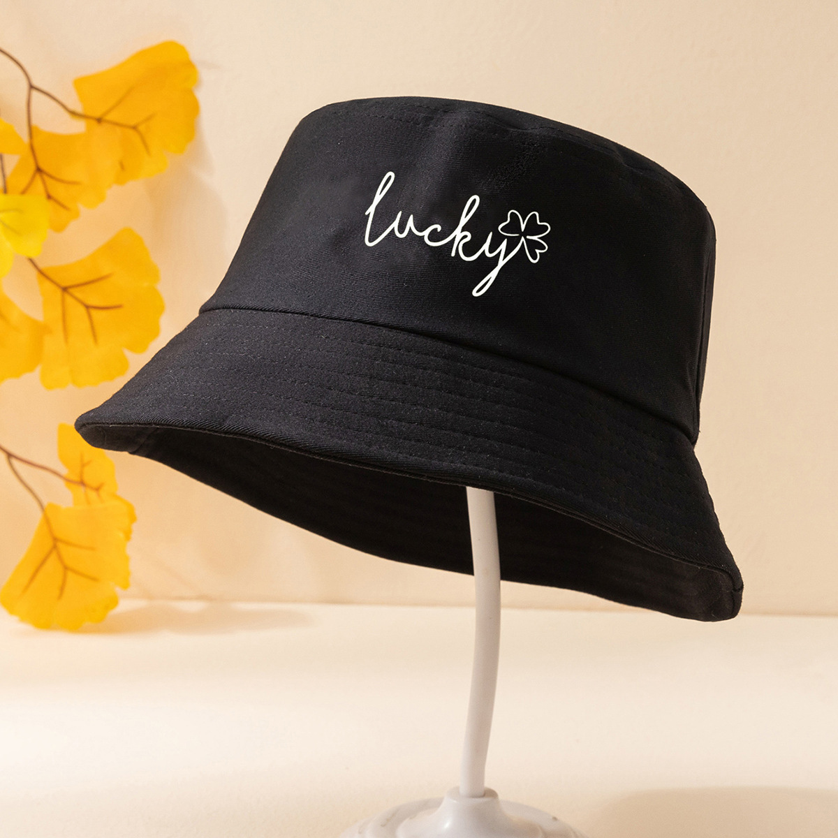 Unisex Simple Style Letter Embroidery Wide Eaves Bucket Hat display picture 3