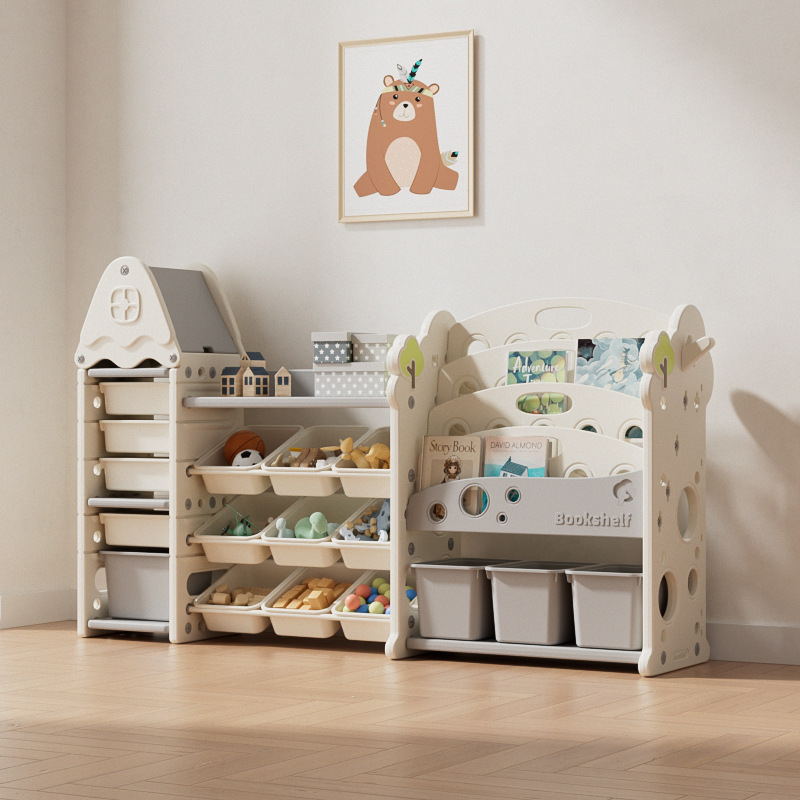 Estante de almacenamiento de juguetes para niños multicapa estante de libros pintados para bebés domésticos estante de almacenamiento de gran capacidad de clasificación de almacenamiento
